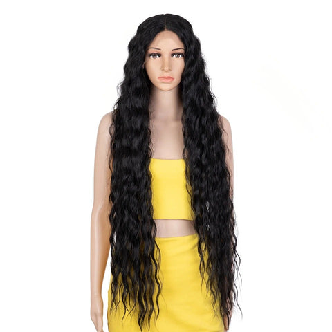 L GIANNA | 40 Inch Synthetic Lace Wig | Long Deep Wavy Curly Blonde Wig | Full Lace for Women | Cosplay