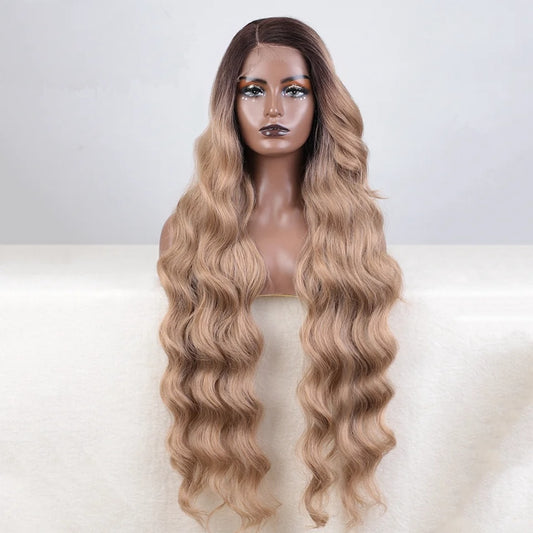 DAMY | Synthetic Lace Front Wigs for Women | Long Wavy Style | 28-36 Inches | Various Colors Available 960