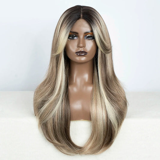 Curtain | 26 inches Straight Ombre Synthetic Lace Front Wig | Cosplay Wig | various colors available 960
