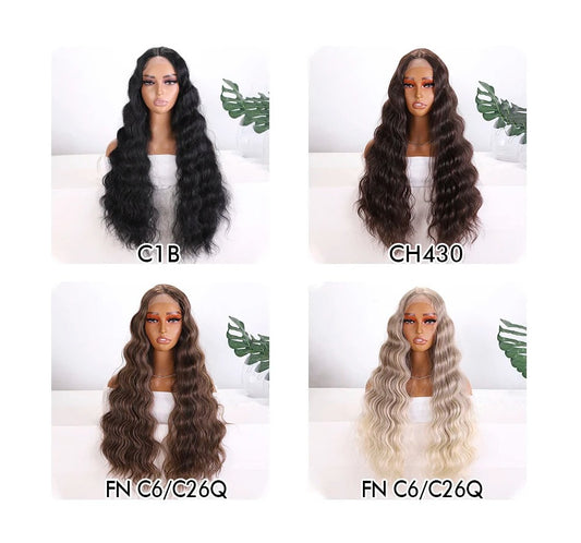BIO BODY | 22-30" Synthetic Lace Front Wig | Deep Body Wave | Long Ombre Brown Blonde Wig