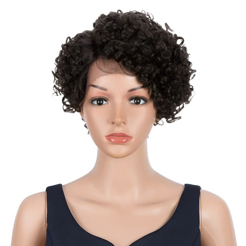 ELSA | 10 inch Synthetic Curly Afro Lace Front Wig