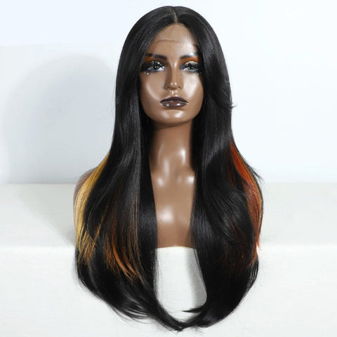 Curtain | 26 inches Straight Ombre Synthetic Lace Front Wig | Cosplay Wig | various colors available