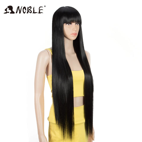 PAIGE | 36 inch Cosplay Synthetic Wig With Bangs | Long Straight Wig For Black Women | various colors available