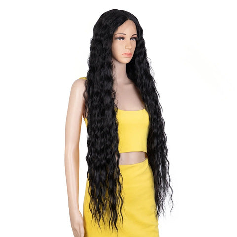 L GIANNA | 40 Inch Synthetic Lace Wig | Long Deep Wavy Curly Blonde Wig | Full Lace for Women | Cosplay