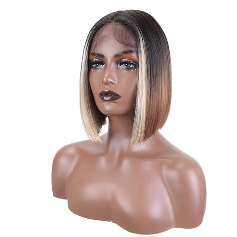 MOMO | Synthetic Lace Front Wig | Short Bob 10 Inch | Glueless Bob Hair Wig For Women