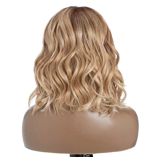 LILAH | 12" Synthetic 13x7" Lace Front Wig | Natural Wavy Ombre Brown Blonde Wig | Cosplay Wig for Black Women