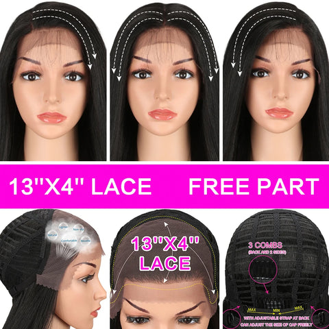 JEWEL |  30 Inches Long Straight 13*4 Lace Front Free Part Wig | various colors available