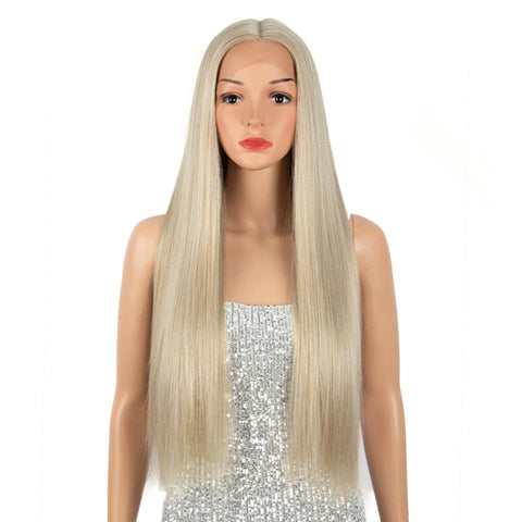 HEADLINE |  30 Inch long Rainbow color straight Wig | Synthetic Lace front Middle Part Wig | 28 colors available