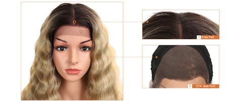 WILMA |  Synthetic 13*4 Lace Frontal Wigs With Baby Hair丨27 Inch Long Wavy Wig | multiple colors available