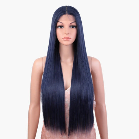 HEADLINE |  30 Inch long Rainbow color straight Wig | Synthetic Lace front Middle Part Wig | 28 colors available