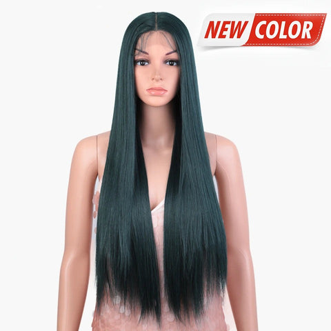 HEADLINE |  30 Inch long Rainbow color straight Wig | Synthetic Lace front Middle Part Wig | 28 colors available