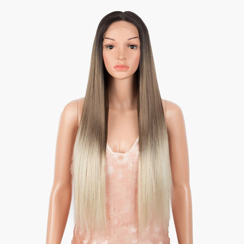 HEADLINE |  30 Inch long Rainbow color straight Wig | Synthetic Lace front Middle Part Wig | 28 colors available