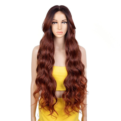 KATRINA | Synthetic Lace Front Wig 34 Inch Wet And Wavy Loose Deep Middle Part  | multiple colors available
