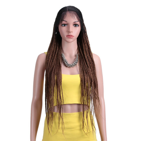 Braid Box |  13*7 Lace Frontal 33 Inch Long Lace Frontal Box Braided Wigs | 3 Colors Available